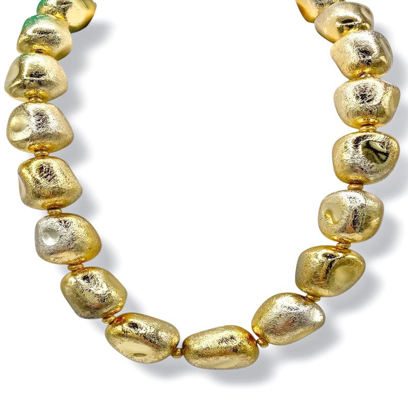 Eliza Gold Metallic Chunky Necklace