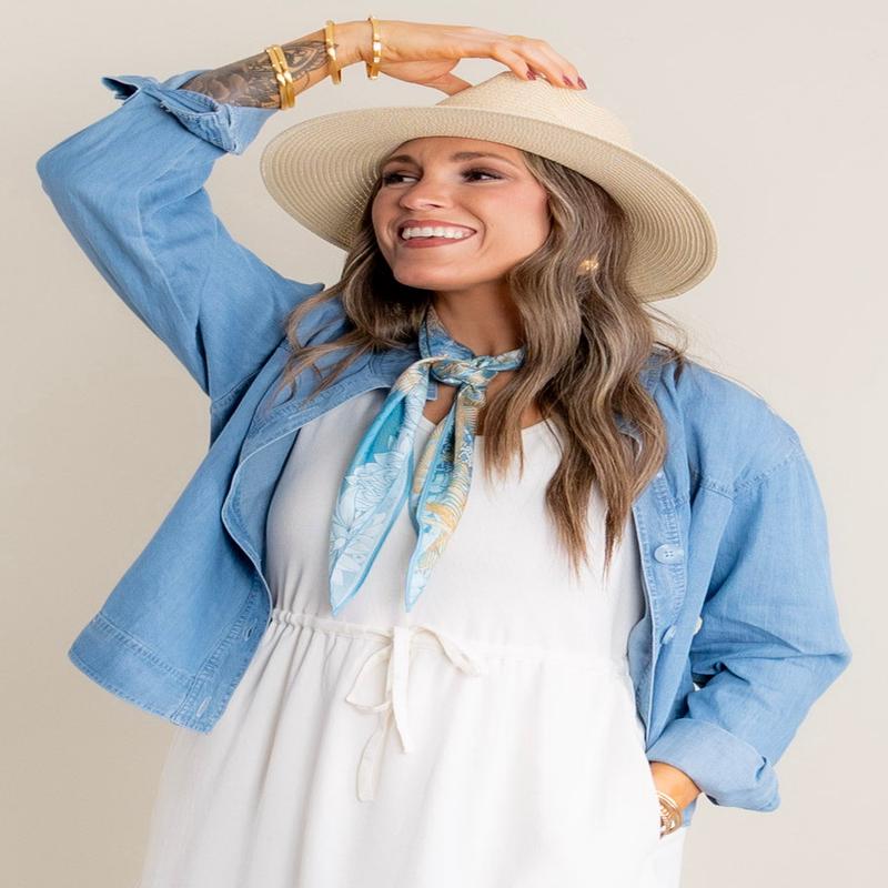 Extra Touch Blue Diamond Shape Scarf