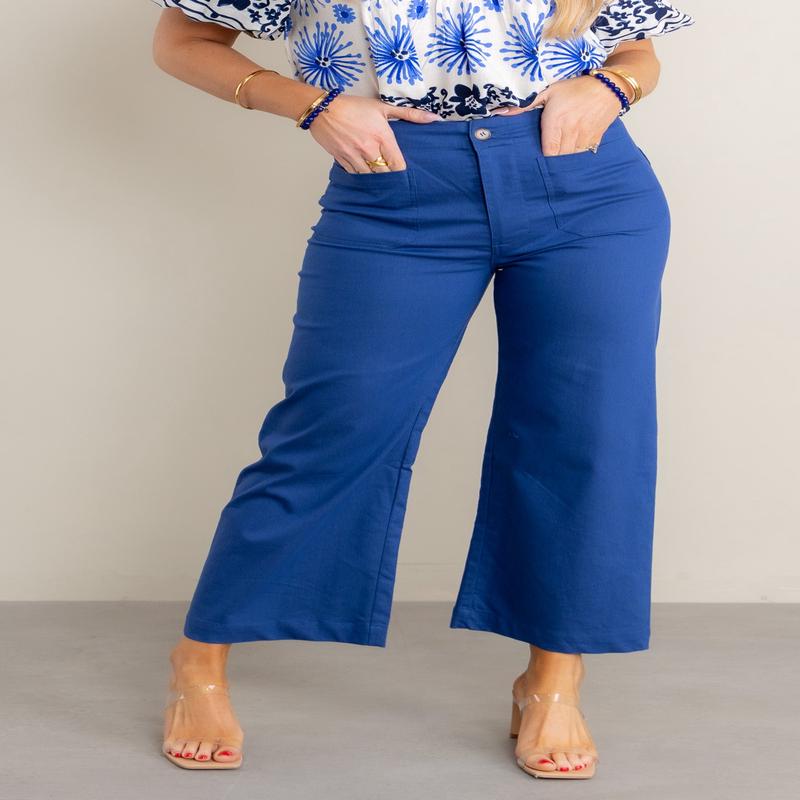 Looking Lovely Cropped Royal Blue Pants - FINAL SALE
