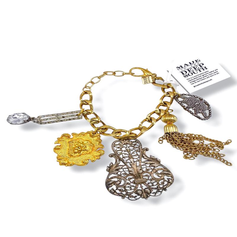 Made in the Deep South 1800s-1970s Brooches & Charms Chain Bracelet