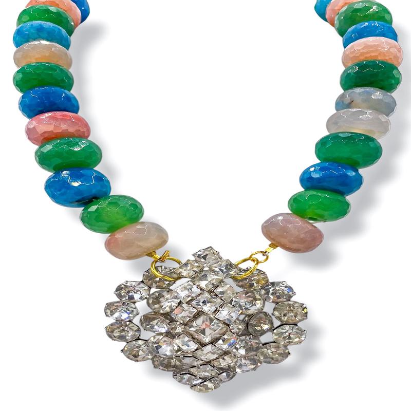 Made in the Deep South 1940s Brooch 1970s Agate Necklace