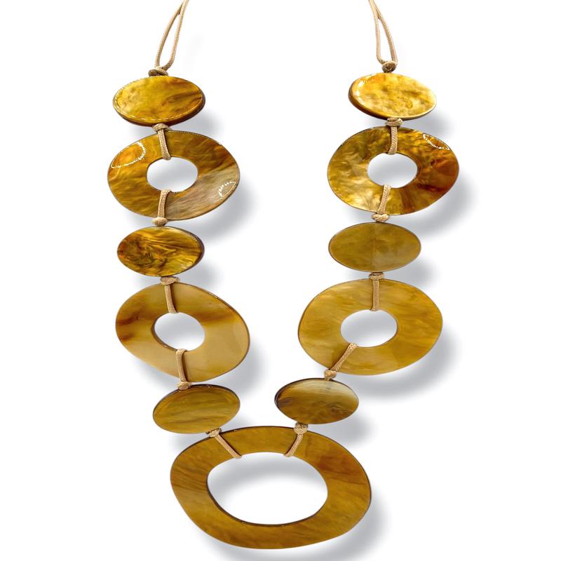 Nash Natural Acetate Round Statement Necklace