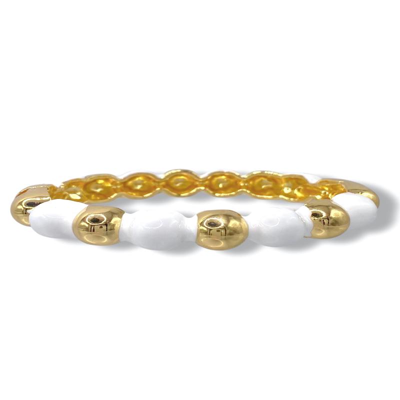 Nellie White Bangle Bracelet - FINAL SALE