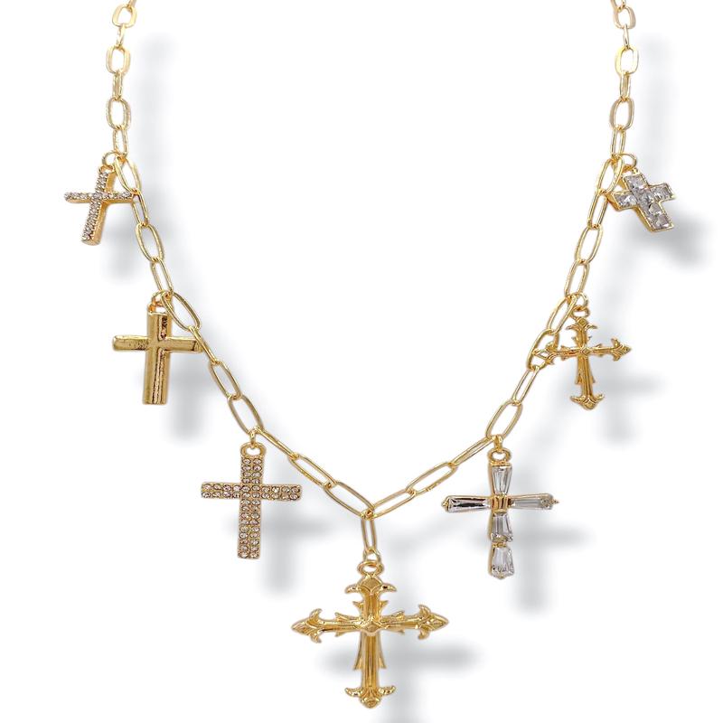 The Narrow Path Cross Charm Necklace