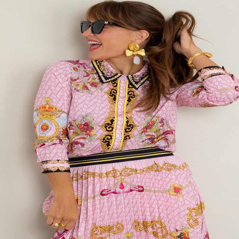 A.Z.I. Jeanette Pink Multi Long Sleeve Top - FINAL SALE