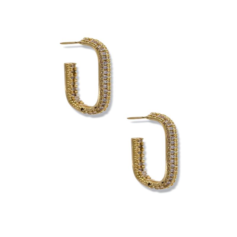 Amelia Pave Crystal Oval Hoop Earrings - FINAL SALE