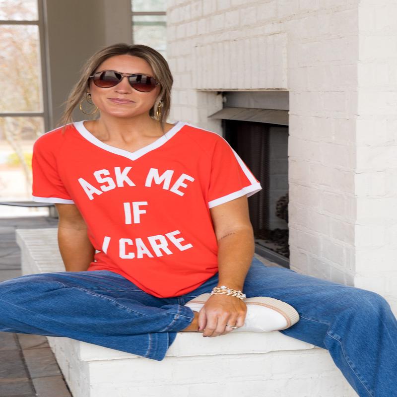Ask Me If I Care Short Sleeve Club Tee - FINAL SALE