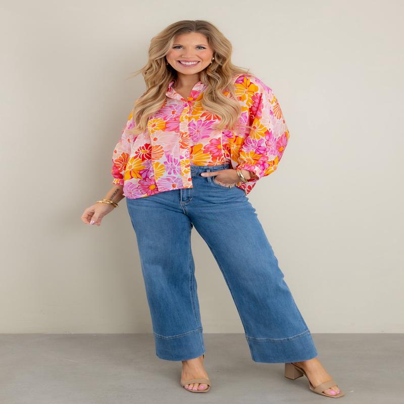 Chasing Joy Floral Printed Blouse *Final Sale*