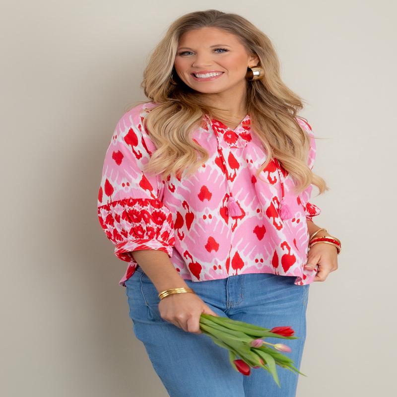 Elsie Red Long Sleeve Top *Final Sale*