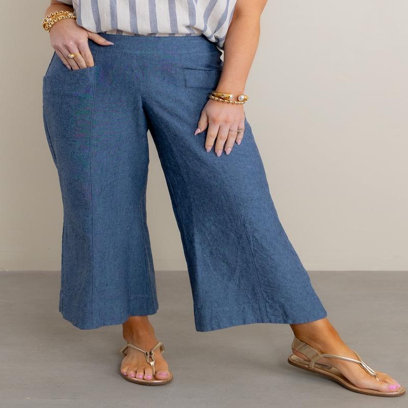 Seaside Nautical Cropped Wide Leg Pant *Final Sale*