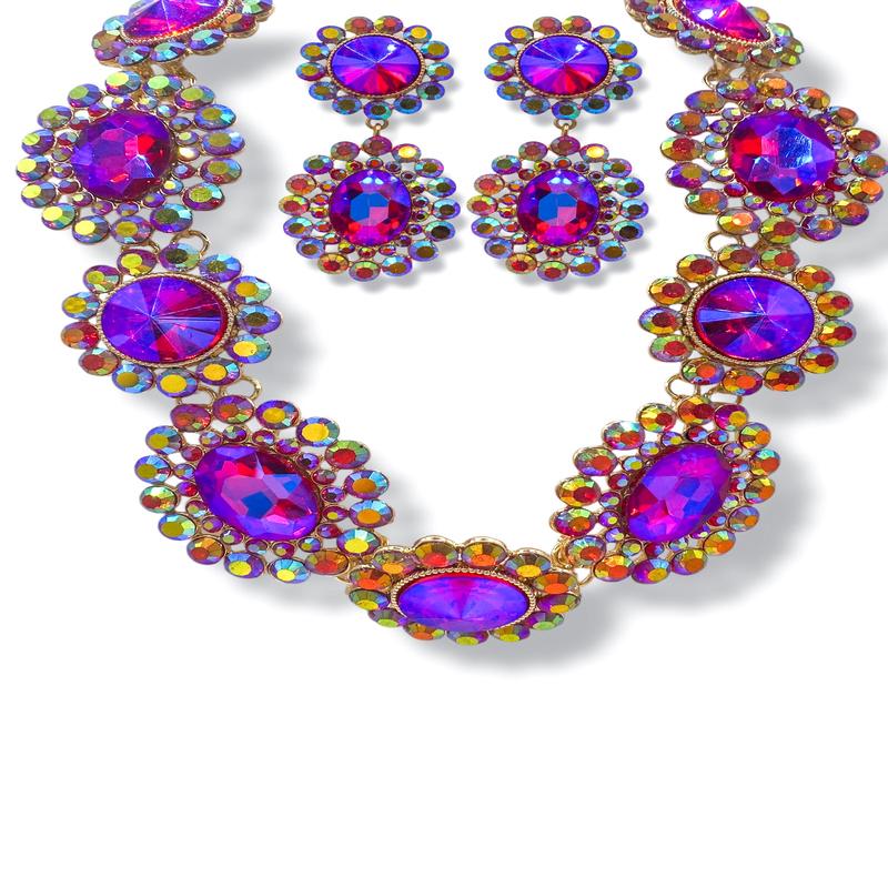 So My Glam Purple Statement Necklace - FINAL SALE