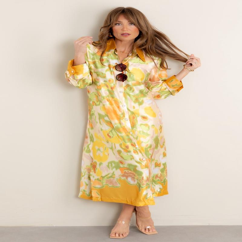 Sunny Day Yellow Printed Maxi Dress