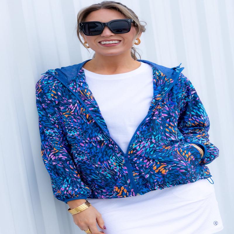 Tribal Hooded Aqua Long Sleeve Jacket - FINAL SALE