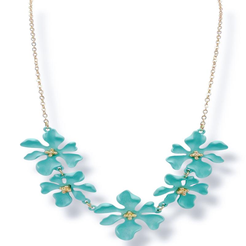 Cally Mint Flower Necklace - FINAL SALE
