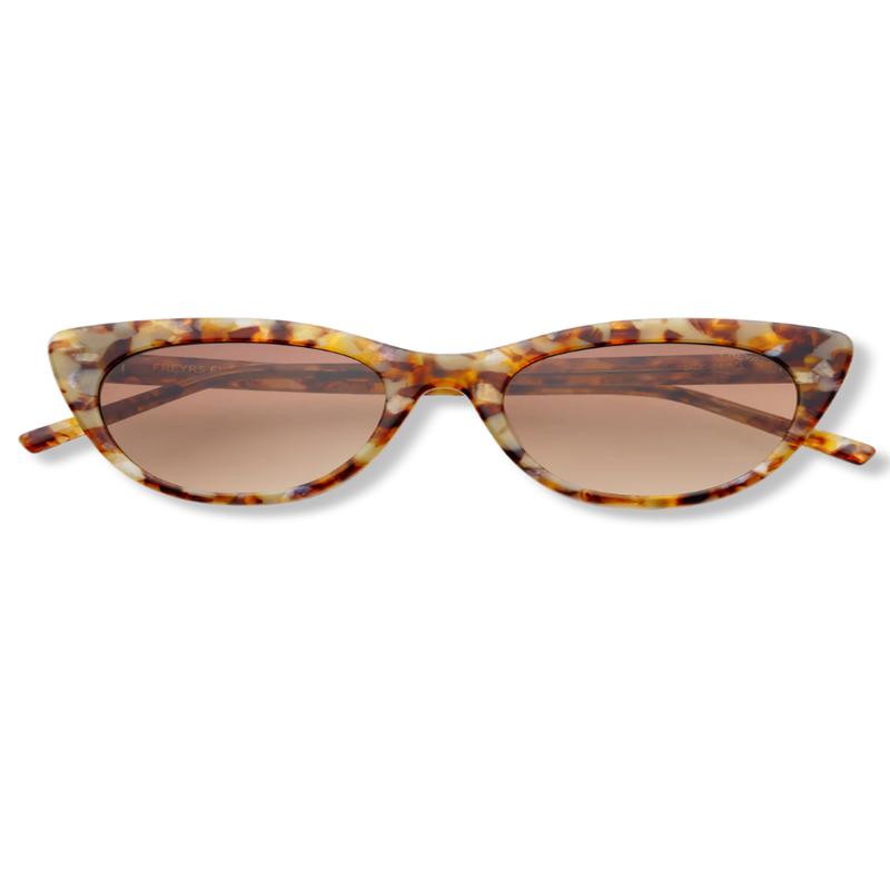 Freyrs Lily Brown Pearl/Brown Acetate Cat Eye Sunglasses