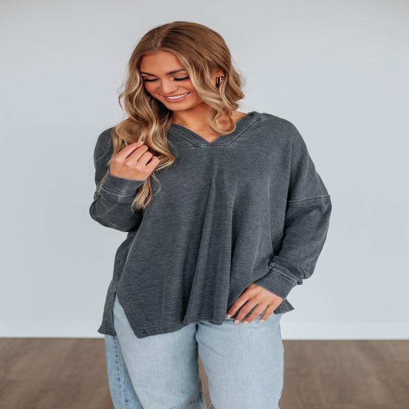 Bronwen Oversized Top - Vintage Black