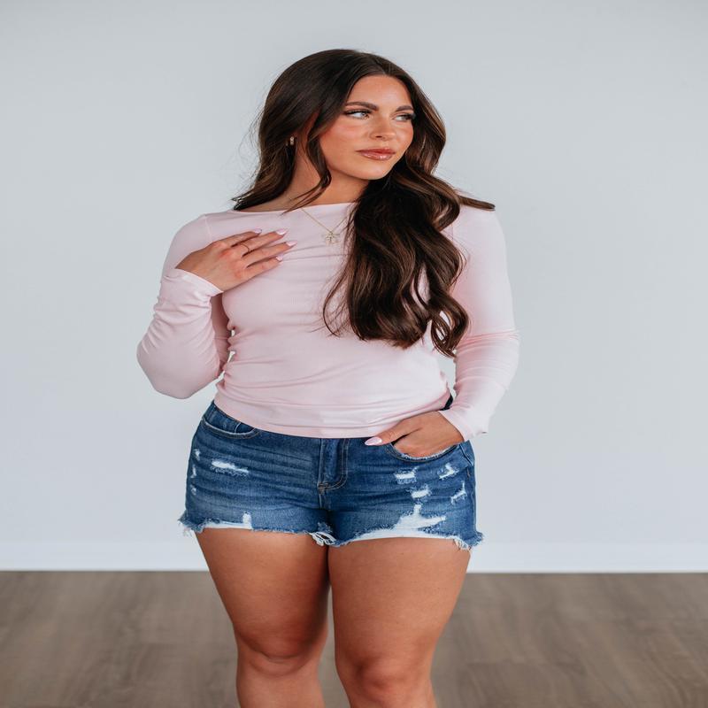 Brynn Ribbed Top - Baby Pink