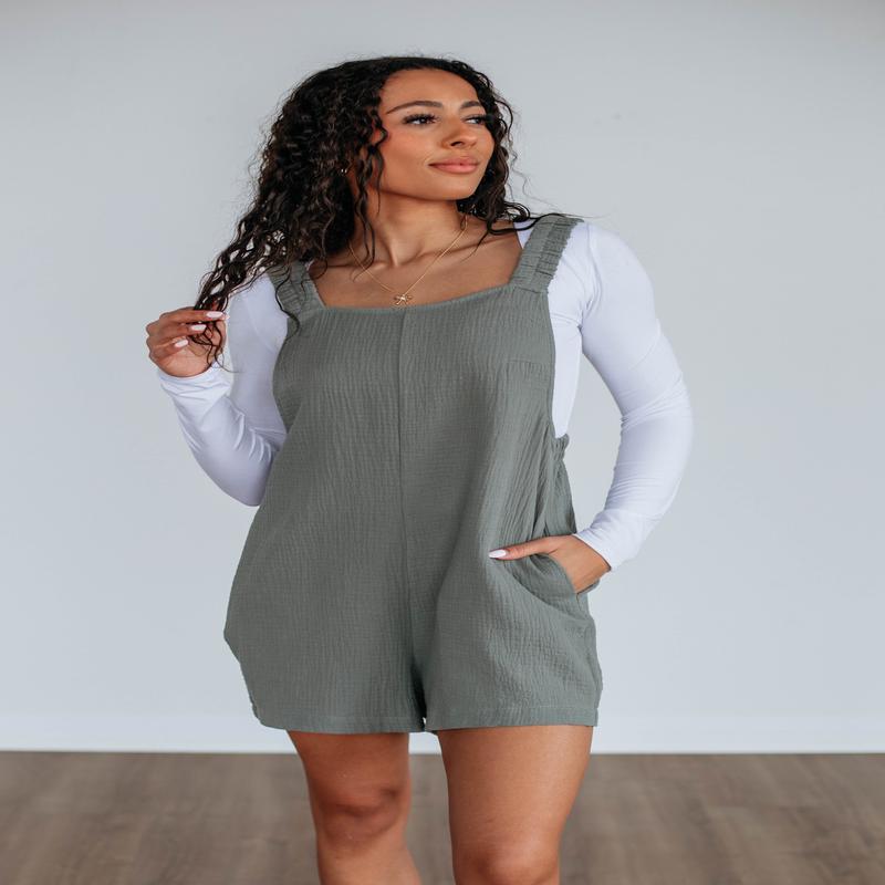 Chamberly Romper - Artichoke