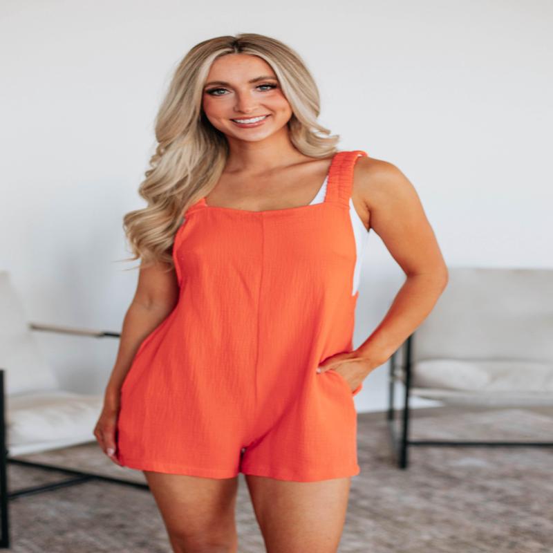 Chamberly Romper - Coral