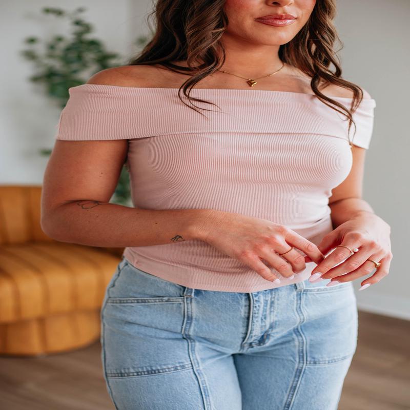 Chelsie Off The Shoulder Top - Blush