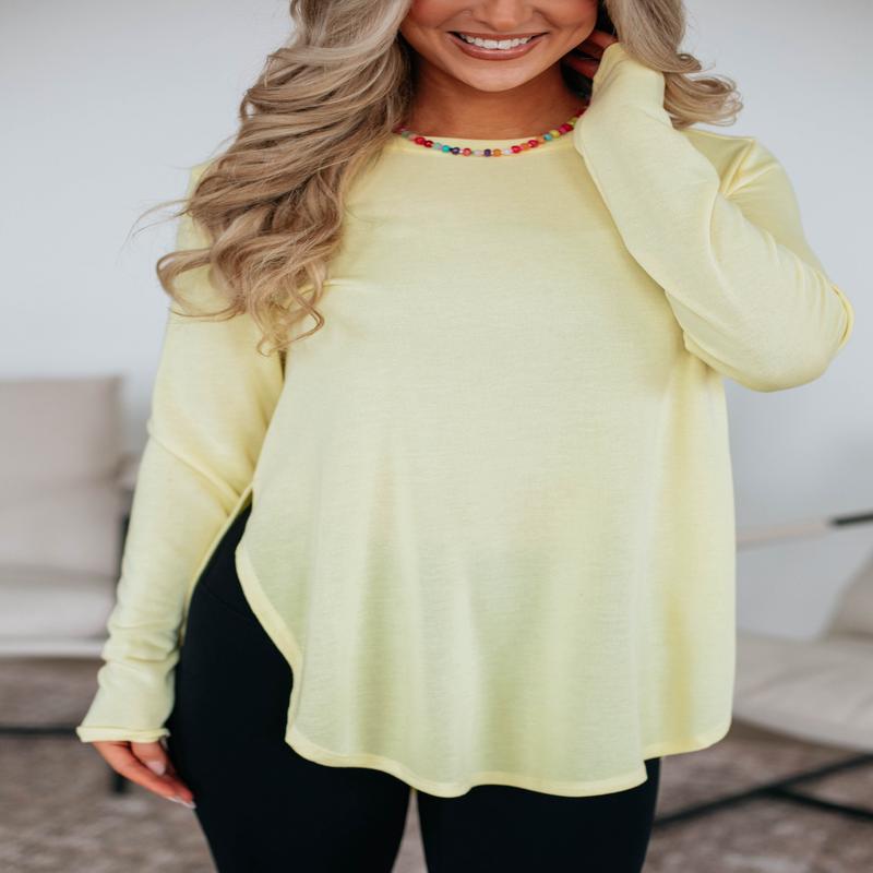 Jardin Long Sleeve Top - Lemon