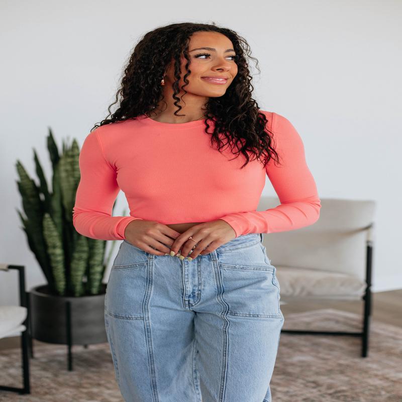 Mazure Ribbed Top - Watermelon