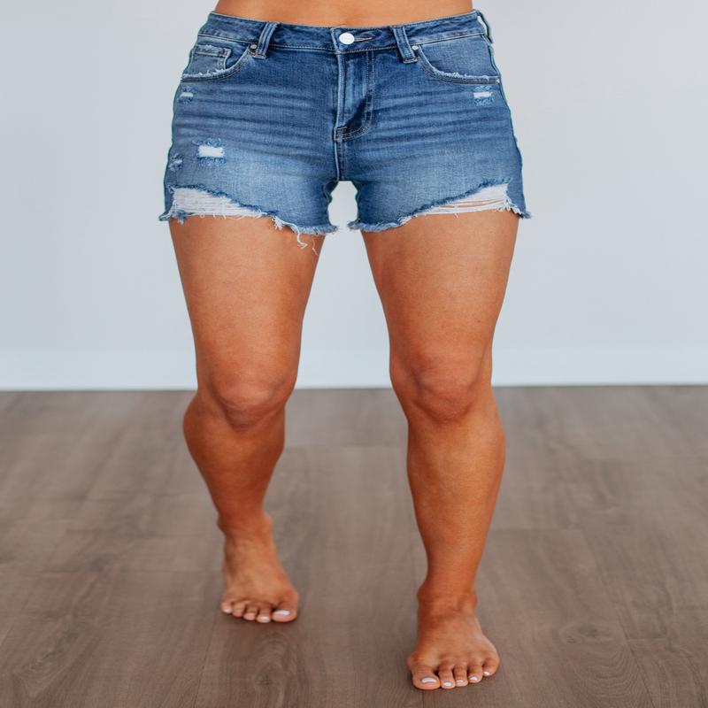 Venice Risen Shorts - Dark Wash