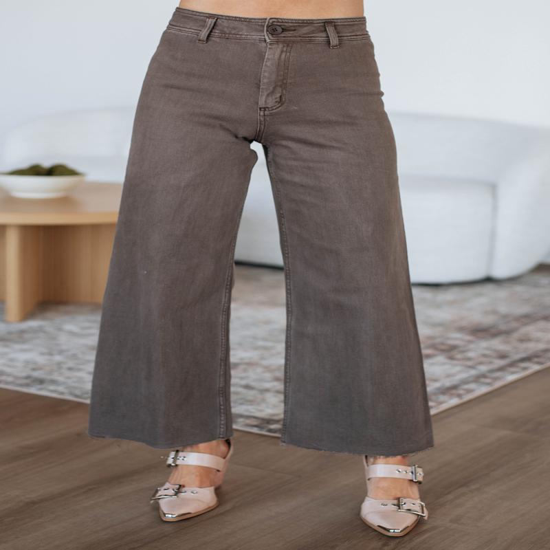 Linsley Wide Leg Pants - Mocha