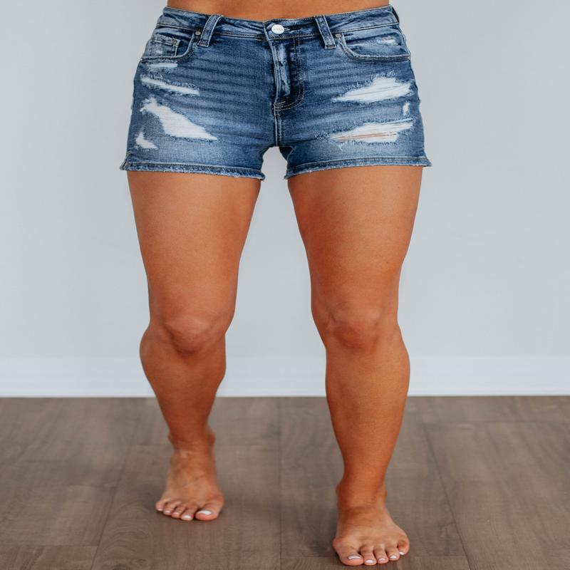 Sandra Risen Shorts - Dark Wash