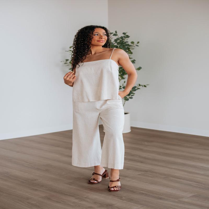 Solandy Linen Two-Piece Set - Natural