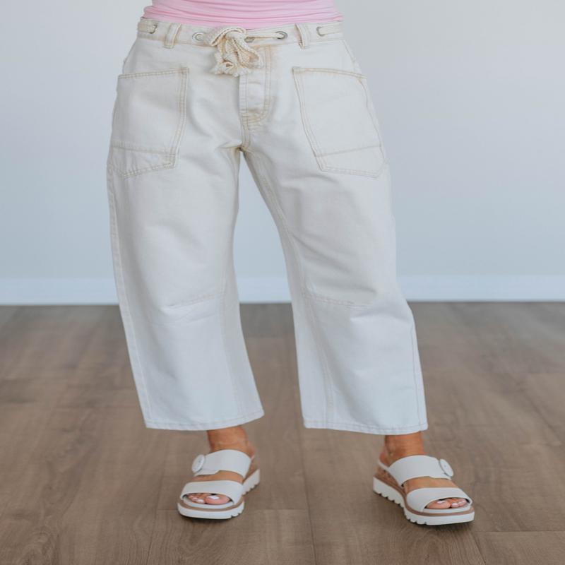 Vance Denim Pants - Cream