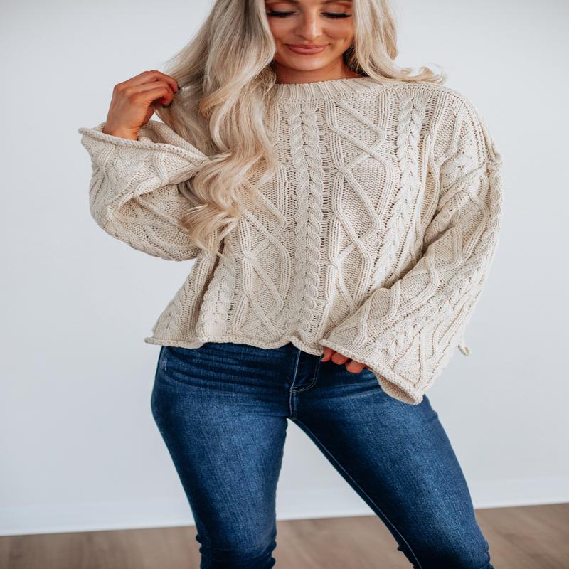 Anna Cable Knit Sweater - Cream
