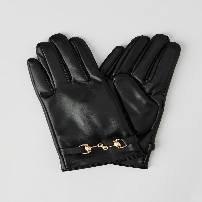 Faux Leather Gloves