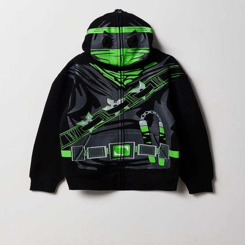 Kids Ninja Printed Full Zip Fleece Hoodie