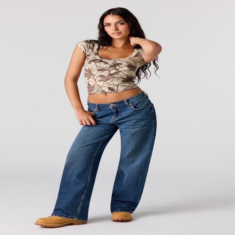 Low Rise Baggy Dark Jean