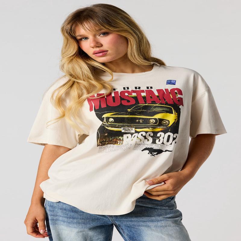 T-shirt de coupe garonne  imprim Ford Mustang