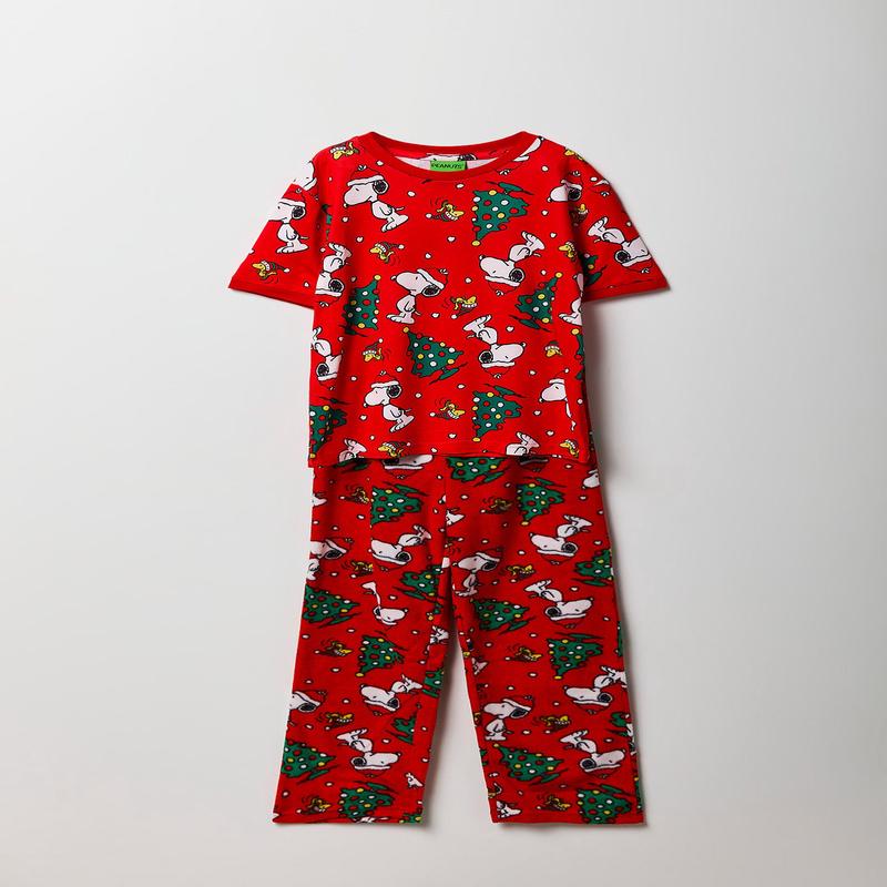 Boys Peanuts Snoopy T-Shirt & Plush Pant Pajama Set