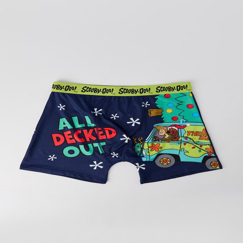 Cartoon Christmas Print Boxer Brief