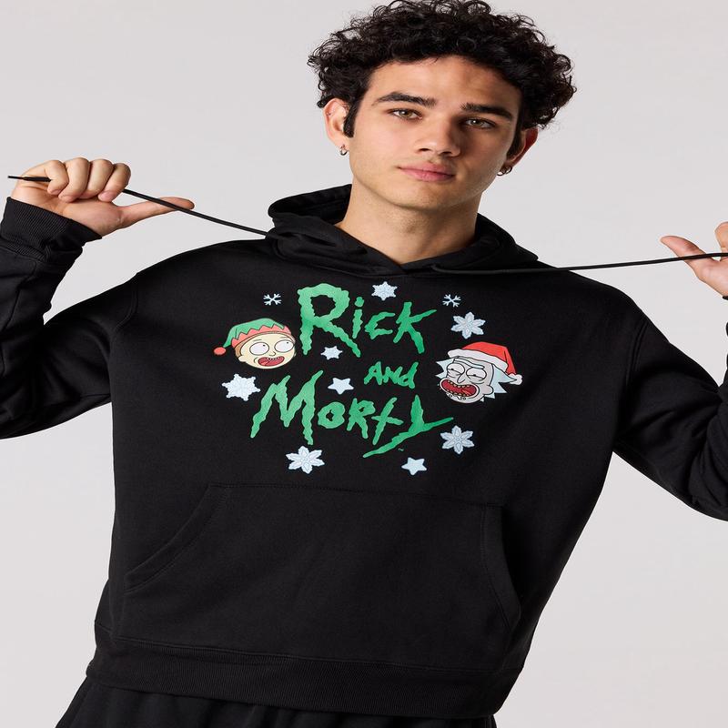 Christmas Rick & Morty Fleece Hoodie