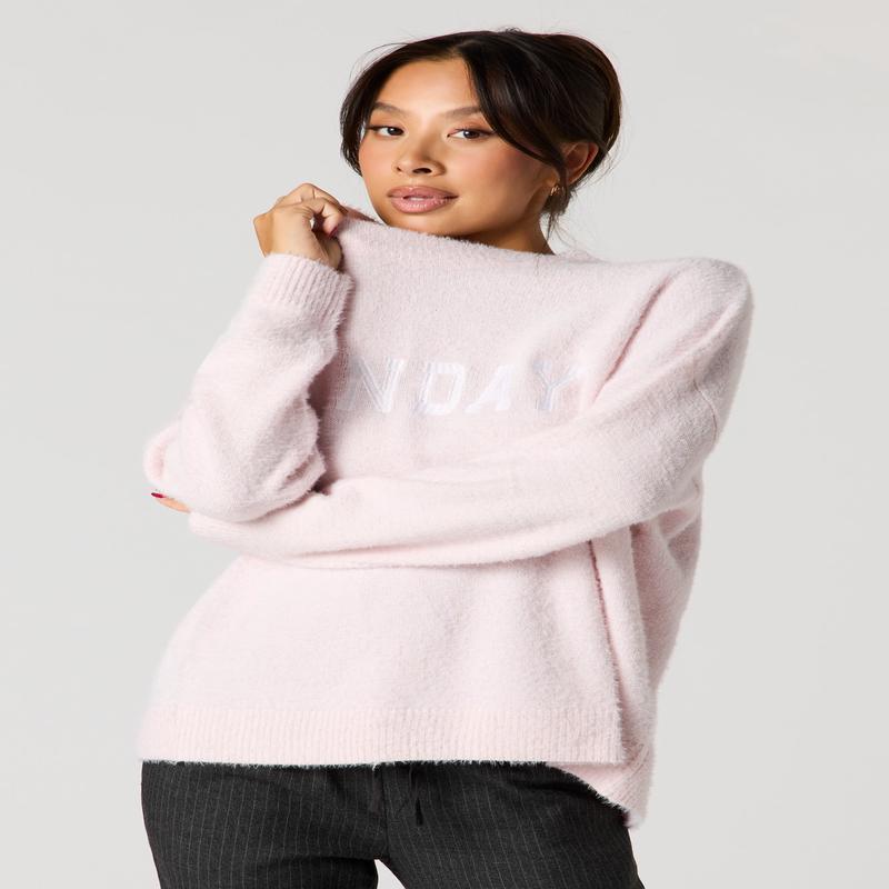 Embroidered Mossy Sweater