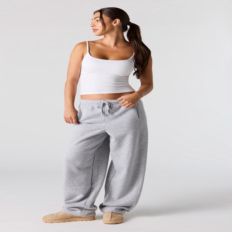 Fleece Barrel Leg Sweatpant