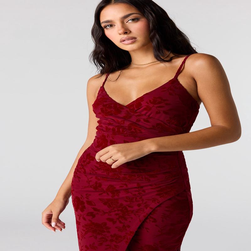 Floral Midi Wrap Dress