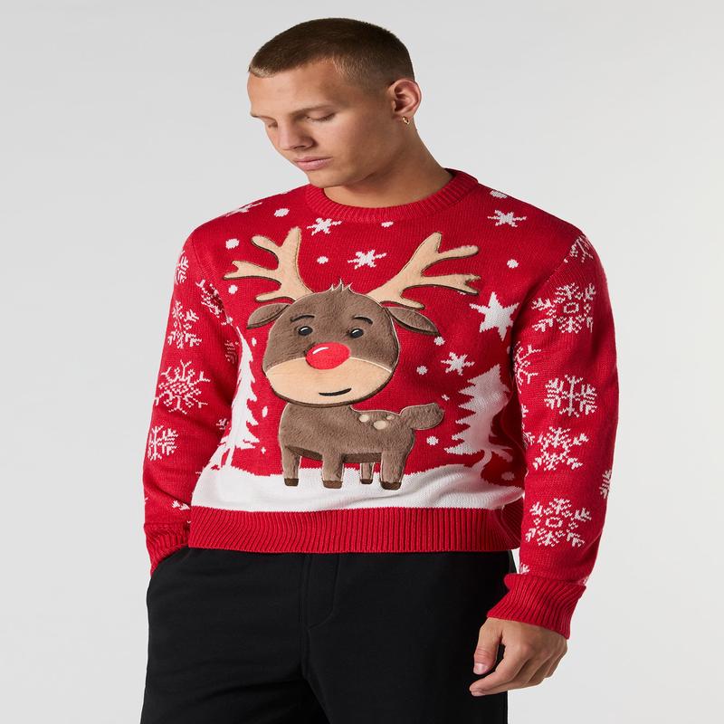 Furry Rudolph Christmas Sweater