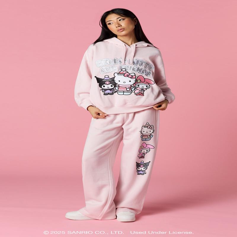 Hello Kitty and Friends Holiday Graphic Wide Leg Sweatpant