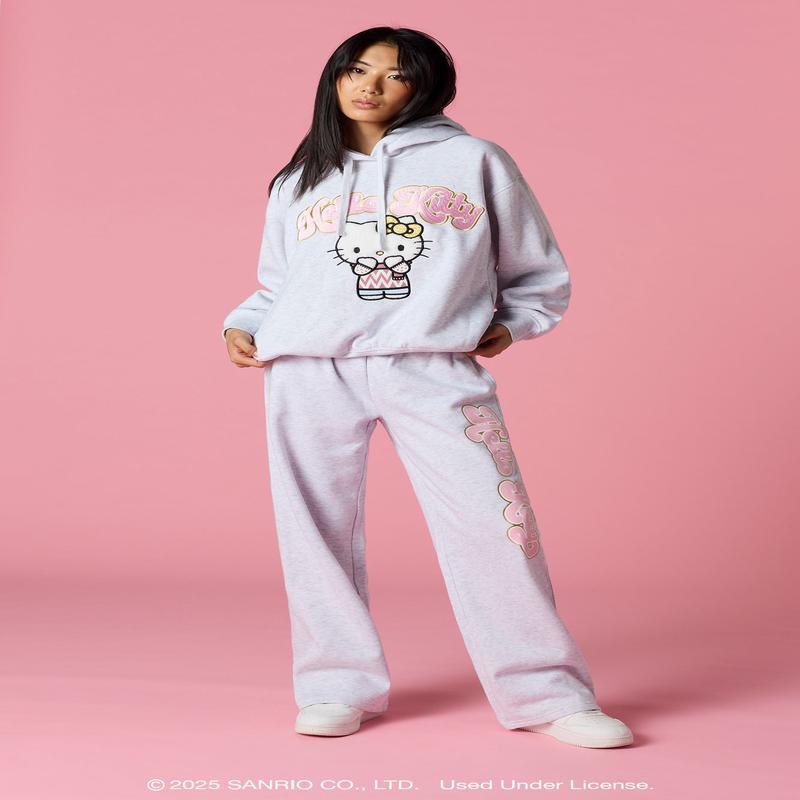 Hello Kitty Holiday Graphic Wide Leg Sweatpant