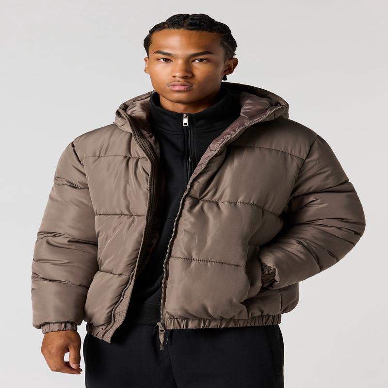 Hooded Bomber Puffer Jacket