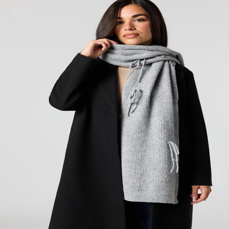 Ribbed Bow Scarf