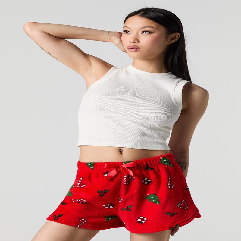 Christmas Plush Pajama Short