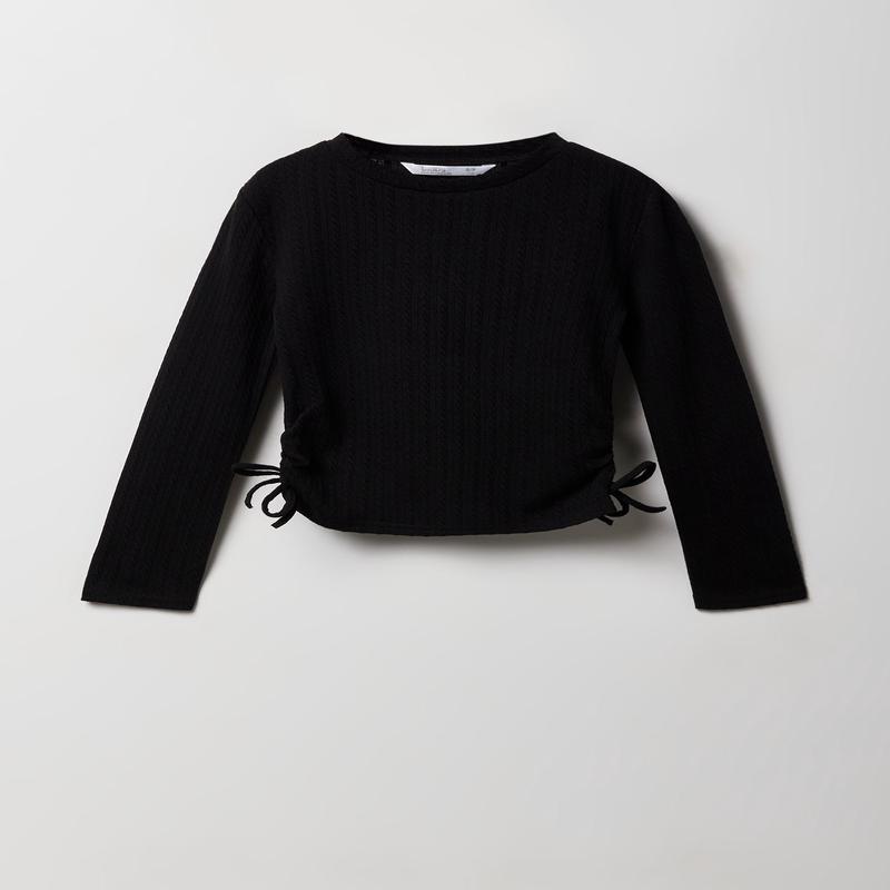 Girls Cable Knit Long Sleeve Top