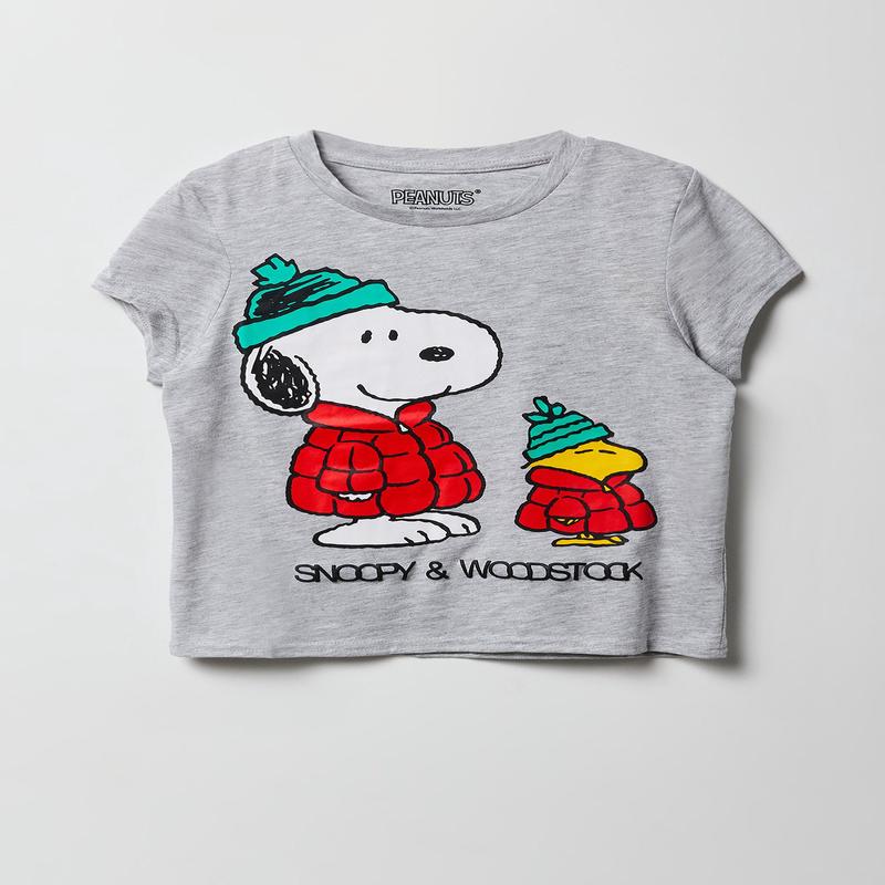 Girls Peanuts Snoopy Puff Print T-Shirt